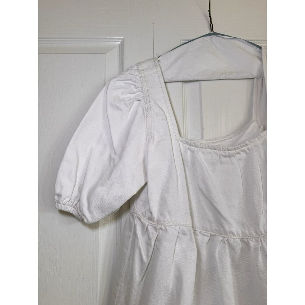 River Island White Milkmaid Mini Dress Puff Sleeve Cottagecore Women M - Picture 2 of 6